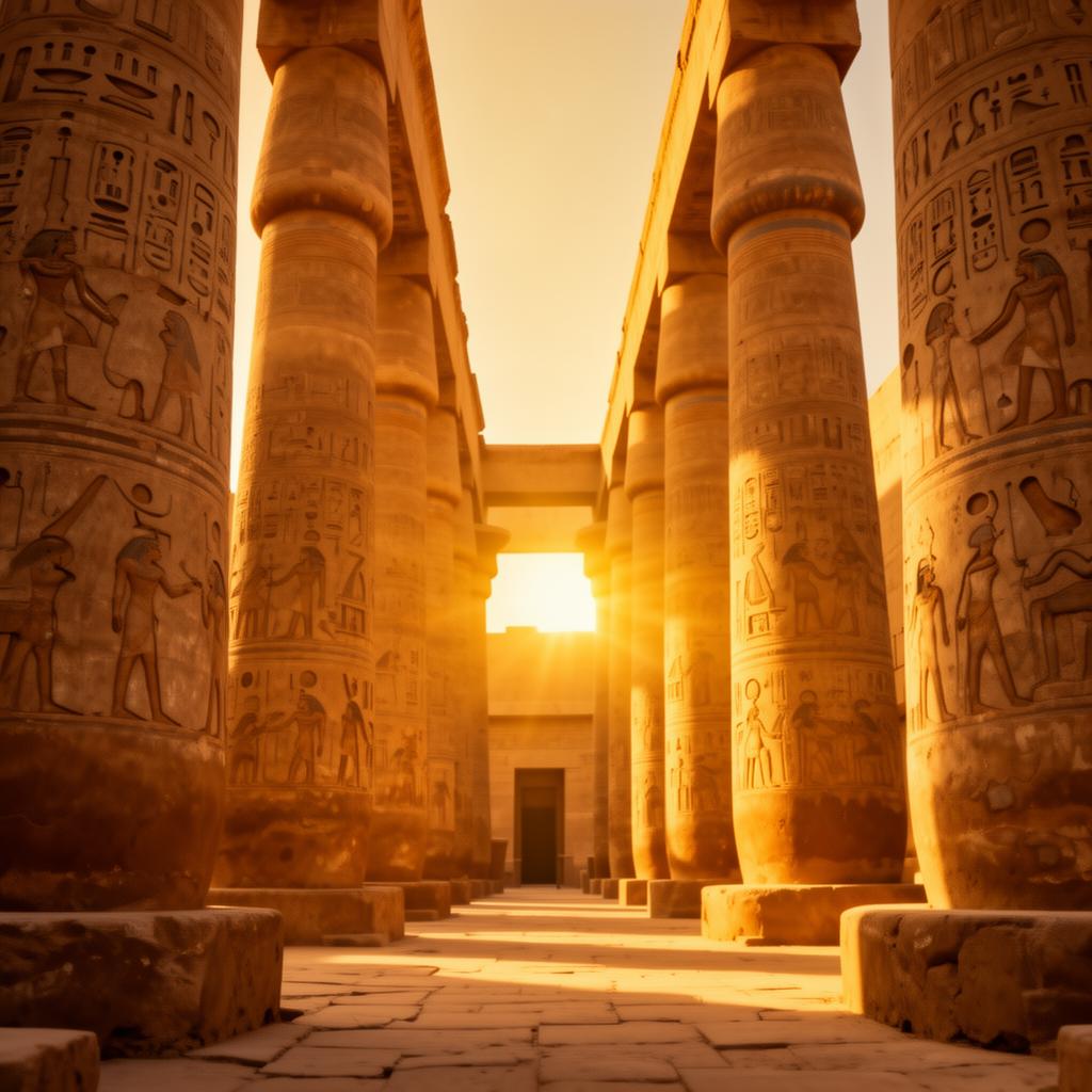 Luxor Karnak Temple at golden sunset