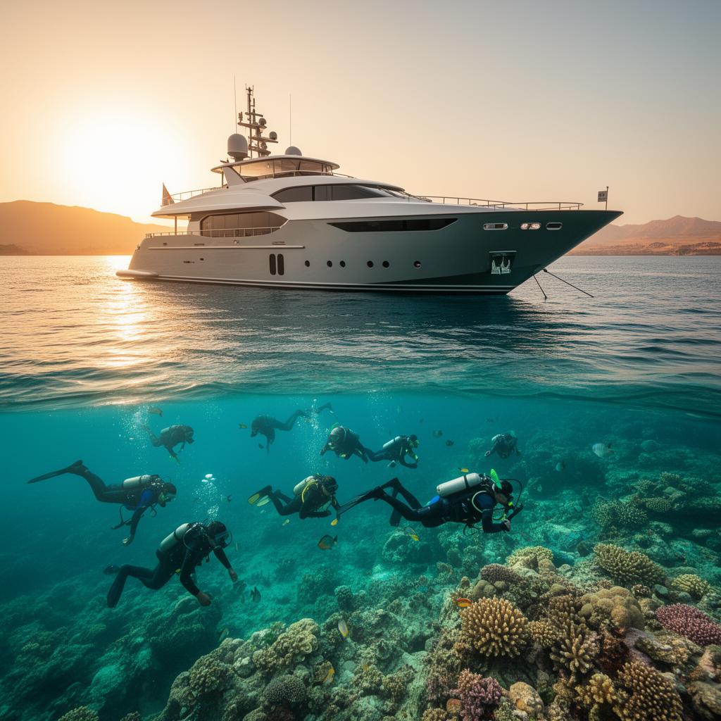 Beginner scuba diving Red Sea coral reef